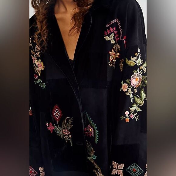 NEW FREE PEOPLE X NIGEL PRESTON NORA PATCHWORK DUSTER - Picture 2 of 6